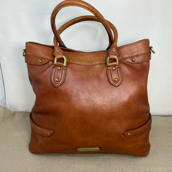 Cole Haan British Tan Leather Tote with Gold Zipper Women main image 3